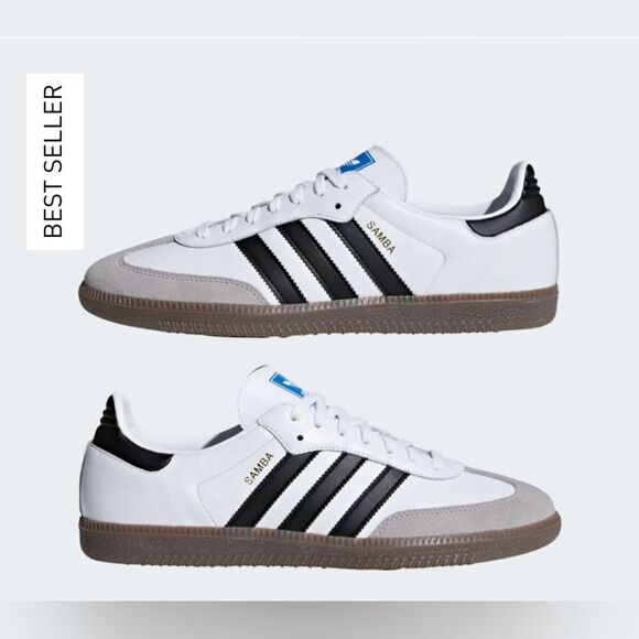 Adidas Samba OG Shoes Size 4.5 in Cloud White/Core Black/gum NWT in packaging - Picture 3 of 16
